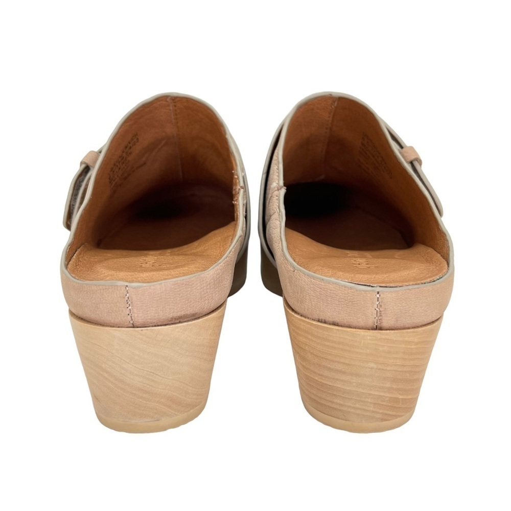 Gentle Souls Henley Tan Leather Wooden Platform Womens Clog Size 6.5M - Picture 8 of 16